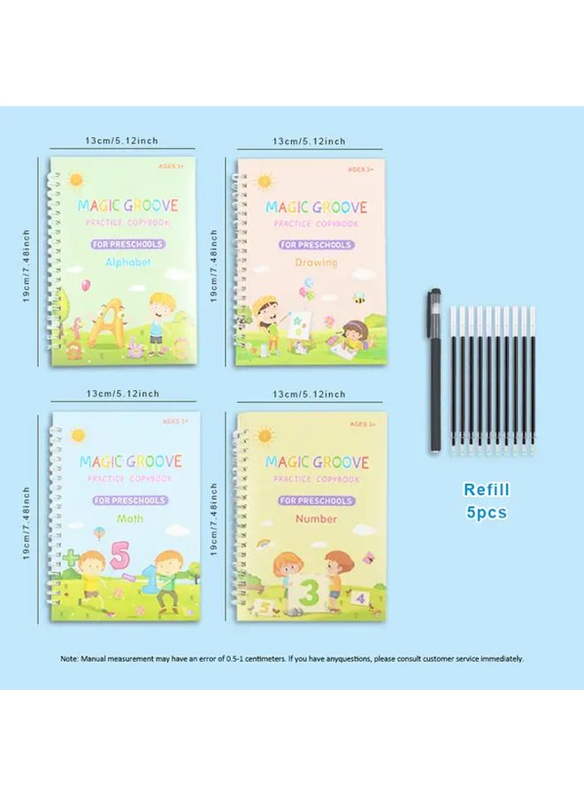 Magic Calligraphy Practice Books 4pcs with Pen Refills Writing Skill Improvement - Image 3