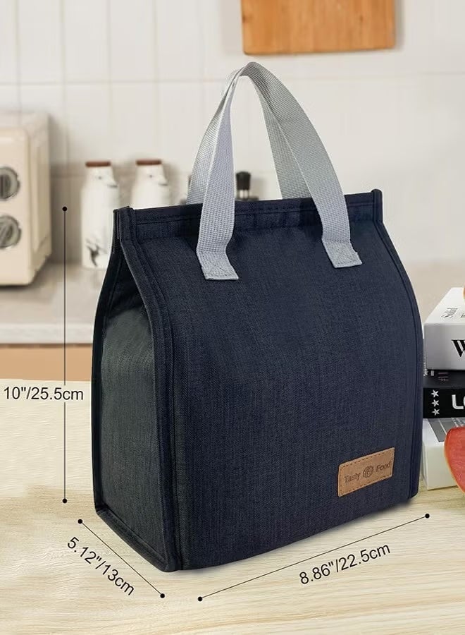 DUTUO Lunch Bag, Reusable Suitable for Office Work Off-Campus Etc Lining Cotton Black 25.4*22.86*12.7 cm - Image 4