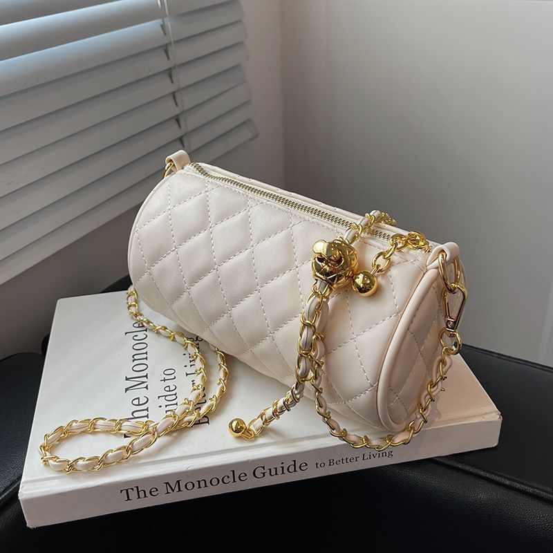 Western-Style Cylindrical Bag For Women, New Style, Versatile Cross-Body Shoulder Bag, Gold Ball Adjustable Chain Pillow Bag - Image 2