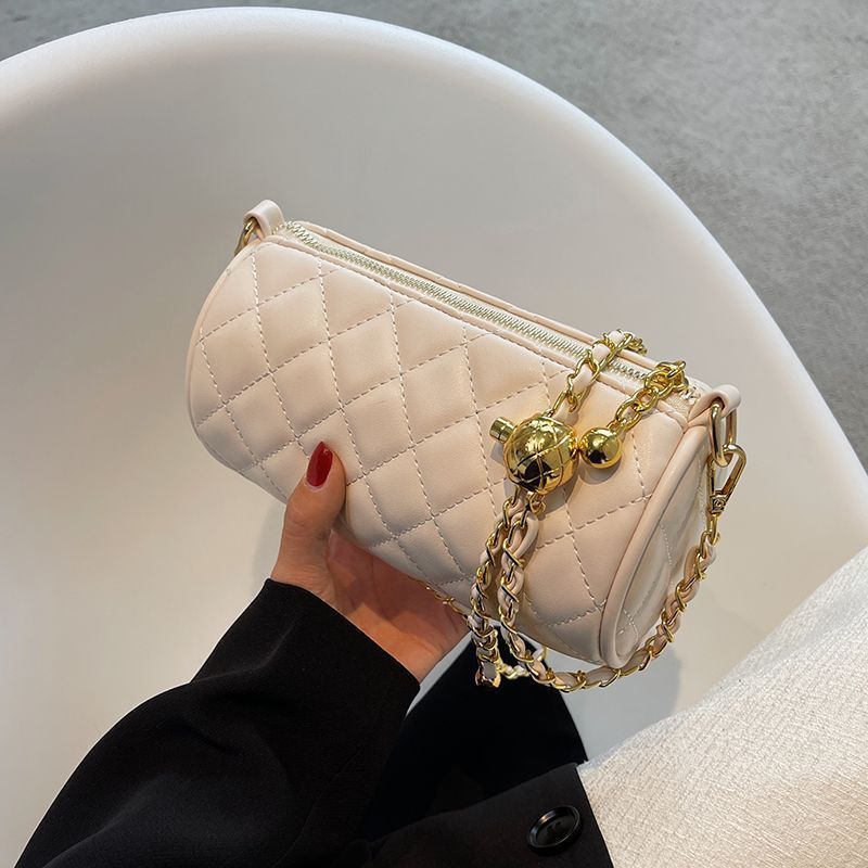 Western-Style Cylindrical Bag For Women, New Style, Versatile Cross-Body Shoulder Bag, Gold Ball Adjustable Chain Pillow Bag - Image 5