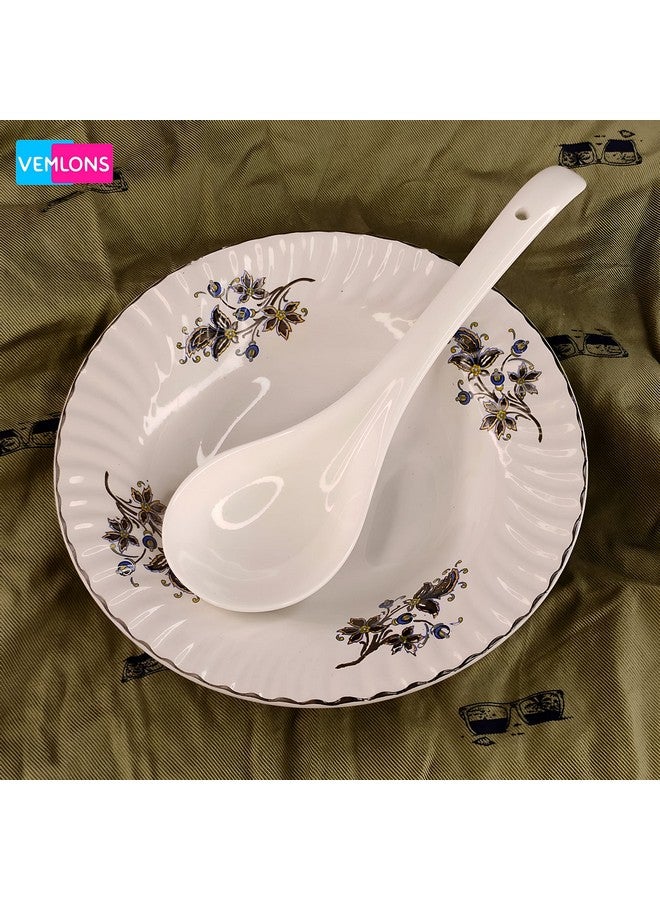 Vemlons Serving Spoon Long Handle Spoon Set, Ceramic Tableware Service Spoon (Set of 2 Pieces) - Image 2
