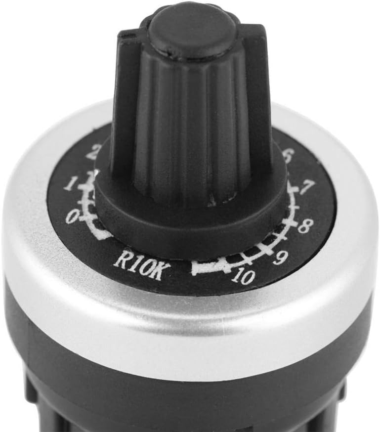 woobles 10k Potentiometer Governor Rotary Potentiometer Single Turn Carbon Film Rotary Taper Potentiometer Panel Mount VSD VFD Resistance Variable Speed Drive Potentiometer Switch - Image 5