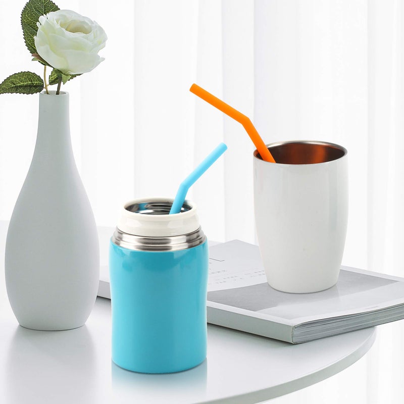 Veskaoty Reusable Silicone Straws for Toddlers & Kids - 6 pcs Flexible Short Drink 6.6" Straws for 6-10 oz Yeti/Rtic/Ozark Tumblers & 2 Cleaning Brushes - BPA Free, no Rubber Tast - Image 4