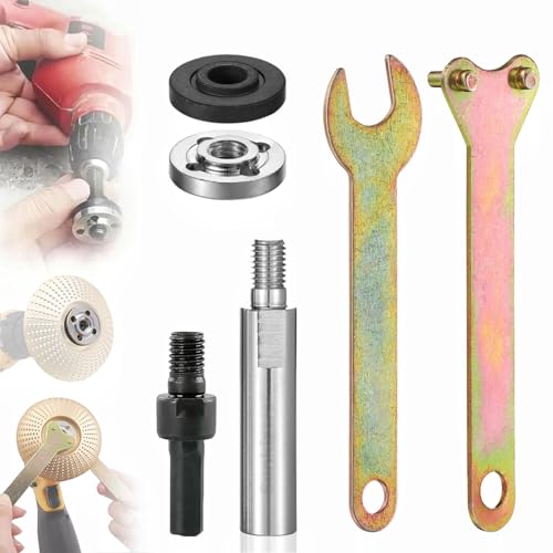 Sunkizzrs® Electric Drill Variable Angle Grinder Connecting Round Rod Handle Converter with 80mm Extension Connecting Rod — M10 Arbor Mandrel Cutting Tool Accessories for Angle Grinder Drill - Image 1