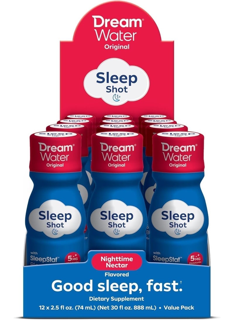 Dream Water ميلاتونين أصلي 5 ملغ، نكتار الليل، 12x74 مل قد يختلف التعبئة - Image 1