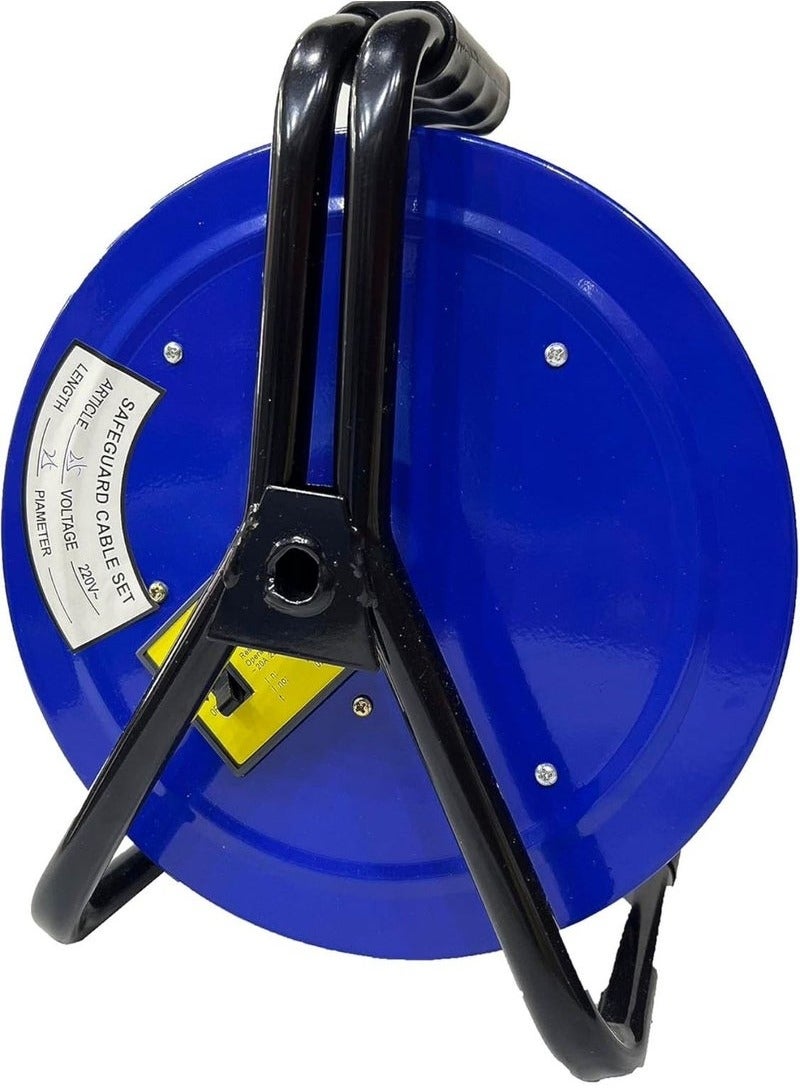 25 METER CABLE EXTENSION REEL 2.5MM WIRE WITH 4 INPUT SOCKETS WITH CIRCUIT BREAKER - Image 2