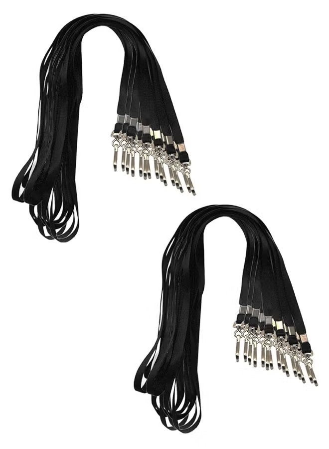 10 قطع من أشرطة تعليق الشارات، أشرطة تعليق مزودة بخطاف دوار لبطاقة الاسم أو بطاقة الهوية، حزام تعليق للرقبة لموظفي المكتب والطلاب والمعلمين، لون أسود - Image 1