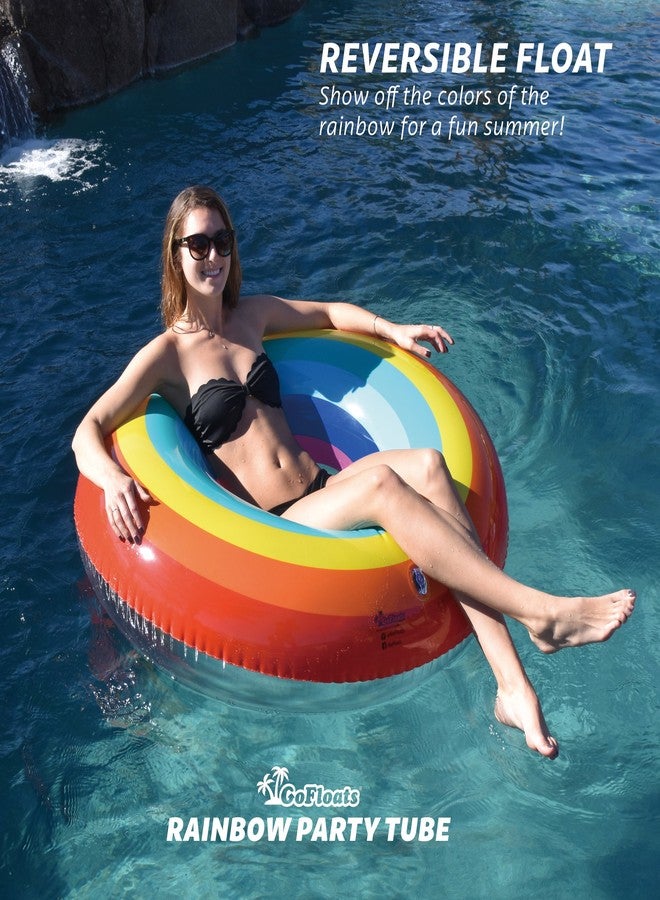 GoFloats Rainbow Party Tube Inflatable Raft - Image 3