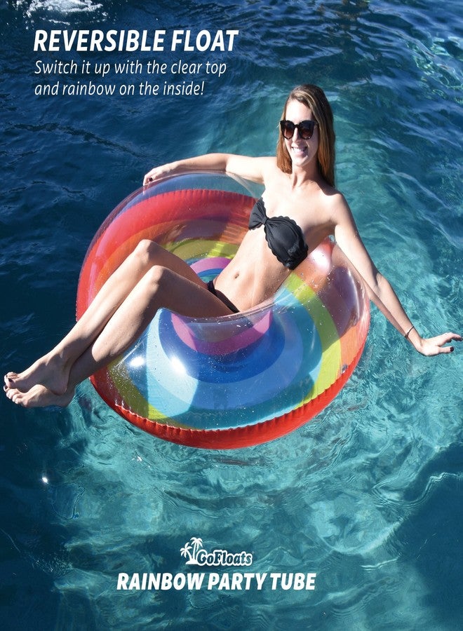 GoFloats Rainbow Party Tube Inflatable Raft - Image 4