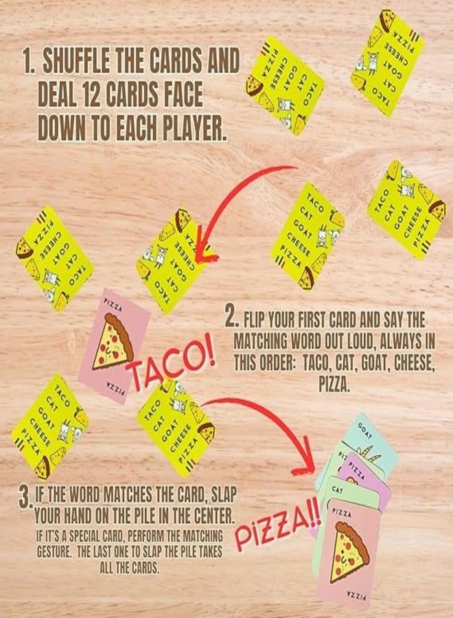 Blue Orange Taco Cat Goat Cheese Pizza The Party Card Game for Kids, Teens, Adults, and Families 10-15 Min, Age 7+, 2-8 Players - Image 4