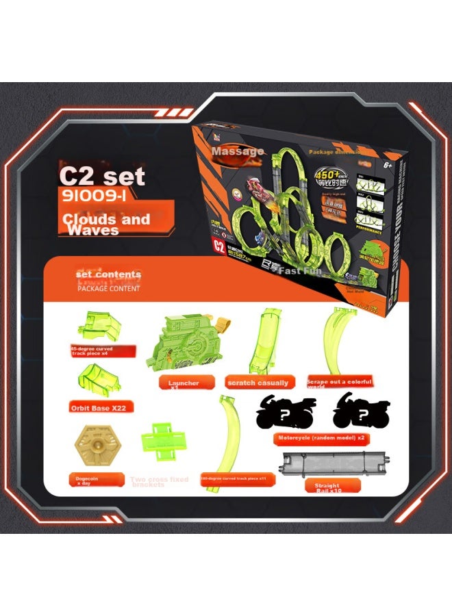 Idoon Fierce Dog Motorcycle Racing Bike, Boys' Toy, Pull-back Inertia Set, Cloud Sea Zongheng Birthday Gift - Image 1