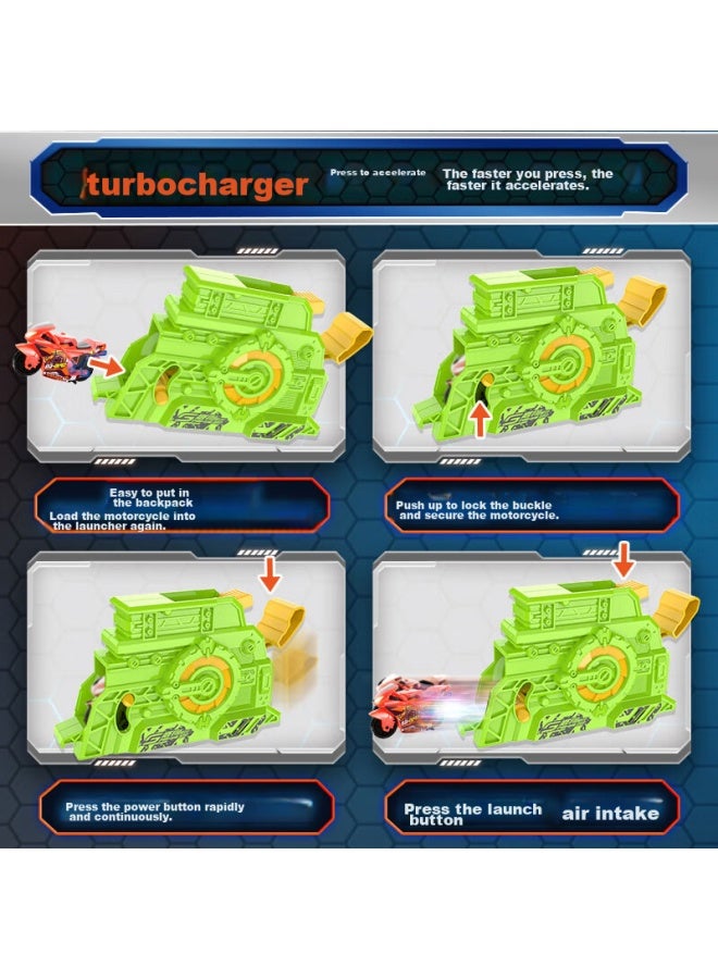 Idoon Fierce Dog Motorcycle Racing Bike, Boys' Toy, Pull-back Inertia Set, Cloud Sea Zongheng Birthday Gift - Image 3