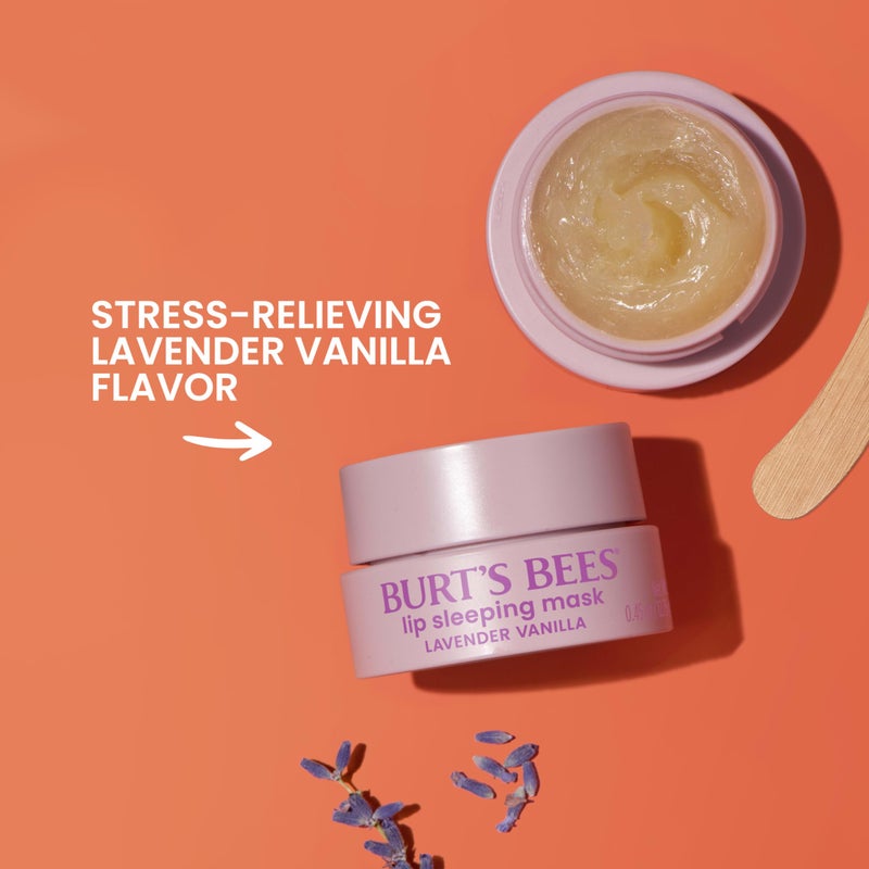 Burt's Bees Burtâ€™s Bees Stocking Stuffers, Lavender Vanilla Lip Sleeping Mask, With Hyaluronic Acid and Squalane Moisturizer To Instantly Hydrate Lips, Overnight Lip Mask, Lip Treatment Christmas Gifts, 0.45 oz. - Image 4