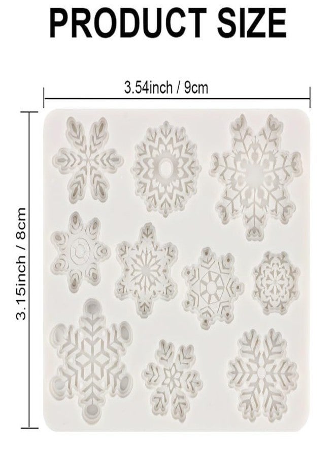 RHLOVY Snowflake Silicone Fondant Mold Baking Molds for Christmas Chocolate Dessert Candy Cake Decoration 2pcs - Image 2
