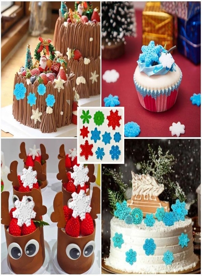 RHLOVY Snowflake Silicone Fondant Mold Baking Molds for Christmas Chocolate Dessert Candy Cake Decoration 2pcs - Image 4