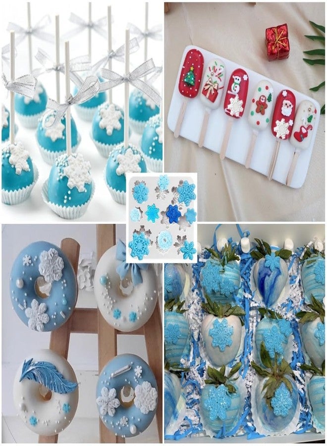 RHLOVY Snowflake Silicone Fondant Mold Baking Molds for Christmas Chocolate Dessert Candy Cake Decoration 2pcs - Image 5