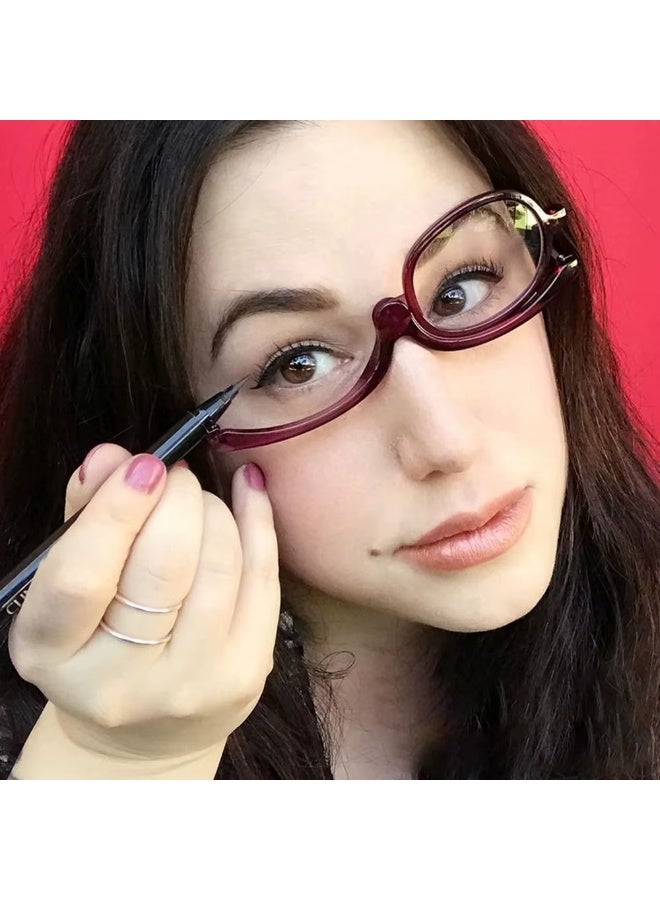 Rotating Makeup Reading Glasses Eyewear Colourful Frame Folding Eyeglasses Vision Care Cosmetic Magnification Glasses (Assorted Color) - Image 1