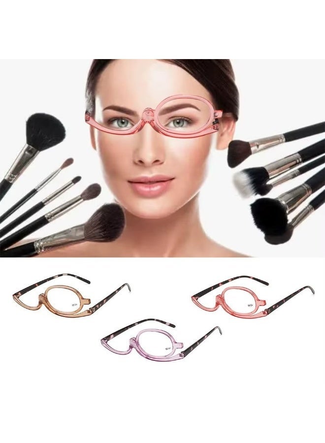 Rotating Makeup Reading Glasses Eyewear Colourful Frame Folding Eyeglasses Vision Care Cosmetic Magnification Glasses (Assorted Color) - Image 3