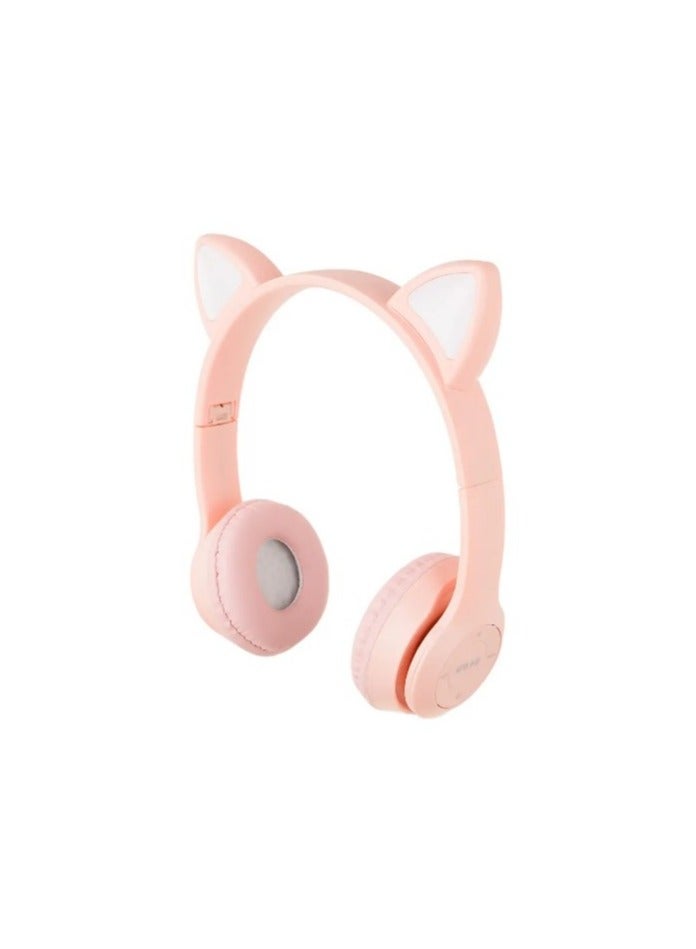 "Original P47m Wireless Bluetooth Headphones - Cute Cat-Ear Design for Girls, Compatible with iPhone and Samsung, Gaming Headset for Kids, Supports AUX, TF Card, and Radio, Perfect for Computer Use-p47m" - Image 2