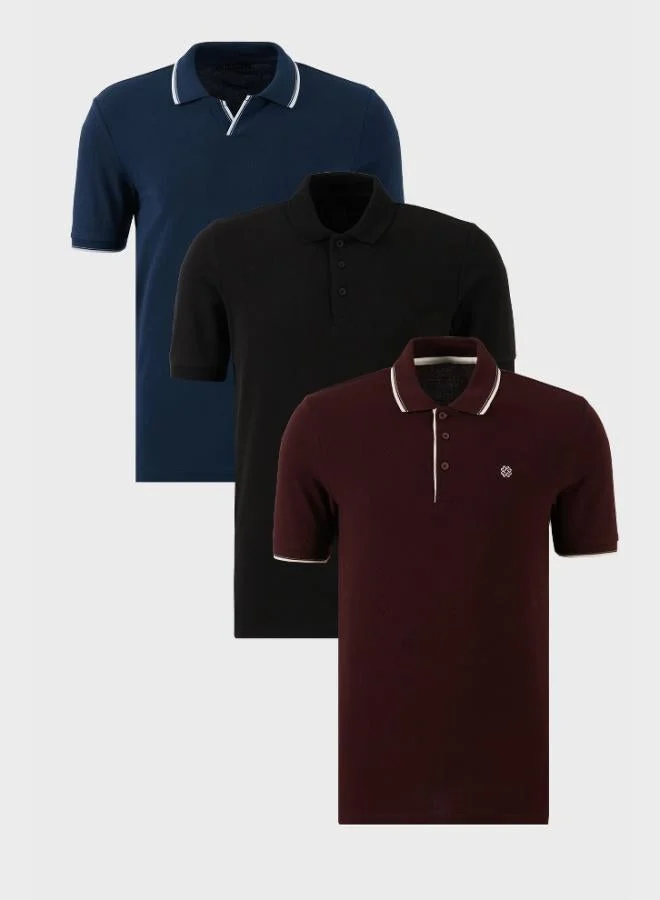 Buratti  Buratti Cotton Regular Fit 3-Pack Polo Collar T-Shirt Men's Polo Collar T-Shirt 59029641827S3 for Men | Best Price UAE