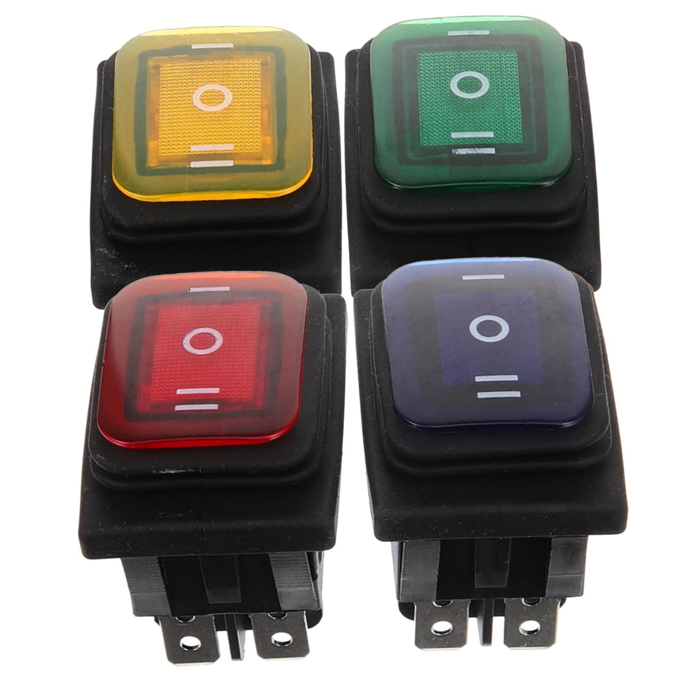 Varied dimensions Generic Toggle Switch Set 4 Pieces Waterproof 6 Pin LED Latching ON-Off-Car Boat Upgraded simple practical design Ready varied options Precision processed material Flat working surfa