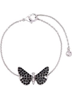 Silver With Zircons Butterfly Pattern Bracelet