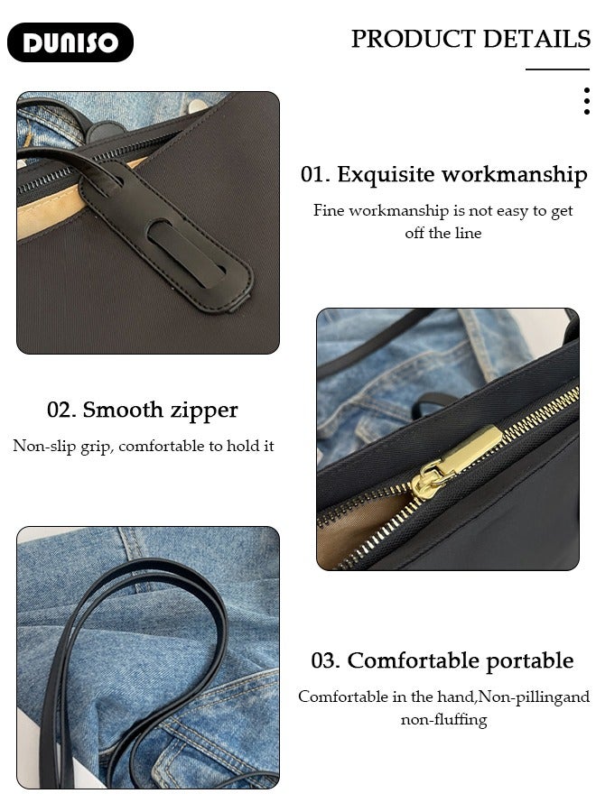 Women's Shoulder Tote Bag Faux Leather Handbag for Women Large Capacity Messenger Bag, Fashionable Travel Shoulder Bag for Ladies Girls College Students