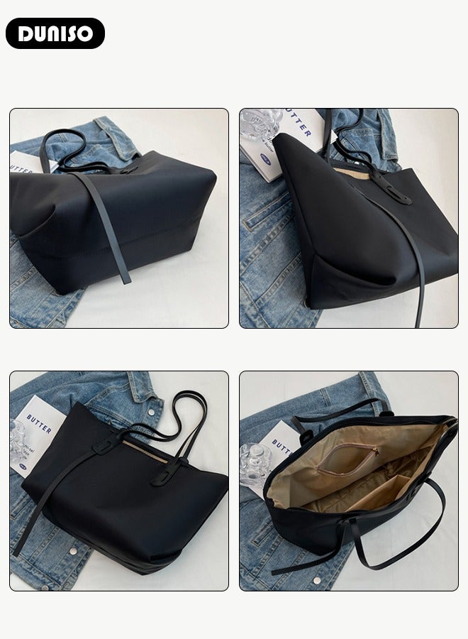 Women's Shoulder Tote Bag Faux Leather Handbag for Women Large Capacity Messenger Bag, Fashionable Travel Shoulder Bag for Ladies Girls College Students