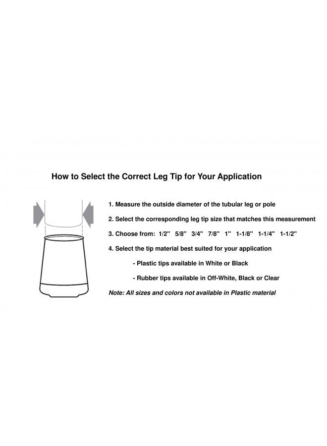 Shepherd Hardware 9117 1/2-Inch Inside Diameter Rubber Leg Tips, 4-Pack, White - Image 5