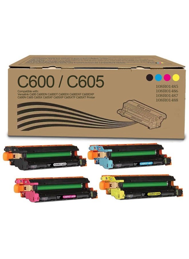 SAIBOYA Versalink C600/C605 Drum Unit 108R01485 108R01486 108R01487 108R01488 Drum Cartridge Replacement for Xerox Versalink C600N C600DT C600DN C605DN C605S C605X C605XL Printer (BK/C/Y/M) - Image 1
