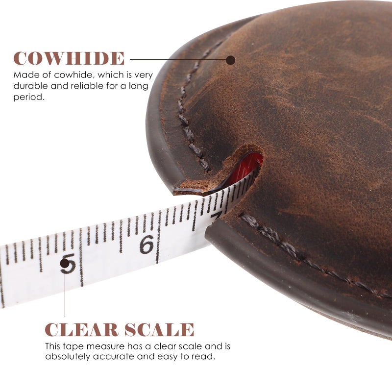 Classic Brown Retractable Body Measuring Tape For Sewing And Craft Accessories - Image 4