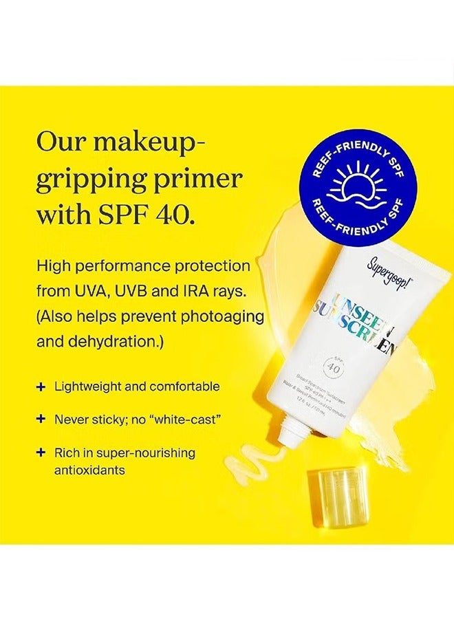 Supergoop! Unseen Sunscreen 50ml, SPF 40 PA+++ Transparent Sunscreen Before Makeup, Refreshing and Moisturizing, Smooths Skin’s Appearance, Minimizes Pores, Controls Shine Water, Sweat Resistant Sunscreen - Image 5