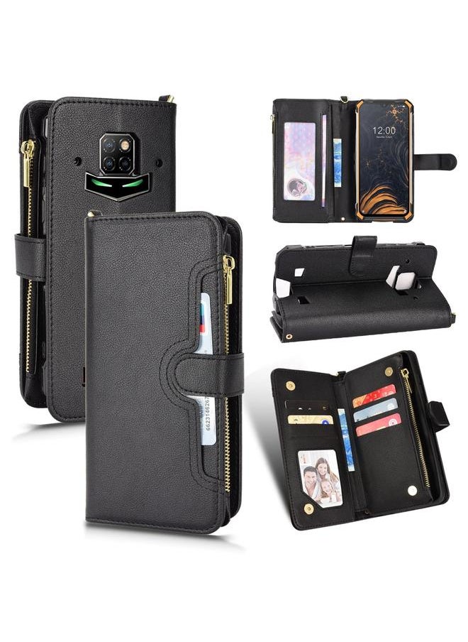 Zaboon Case For Doogee S88 Pro / S88 Plus Litchi Texture Zipper Leather Phone Case  - Image 1