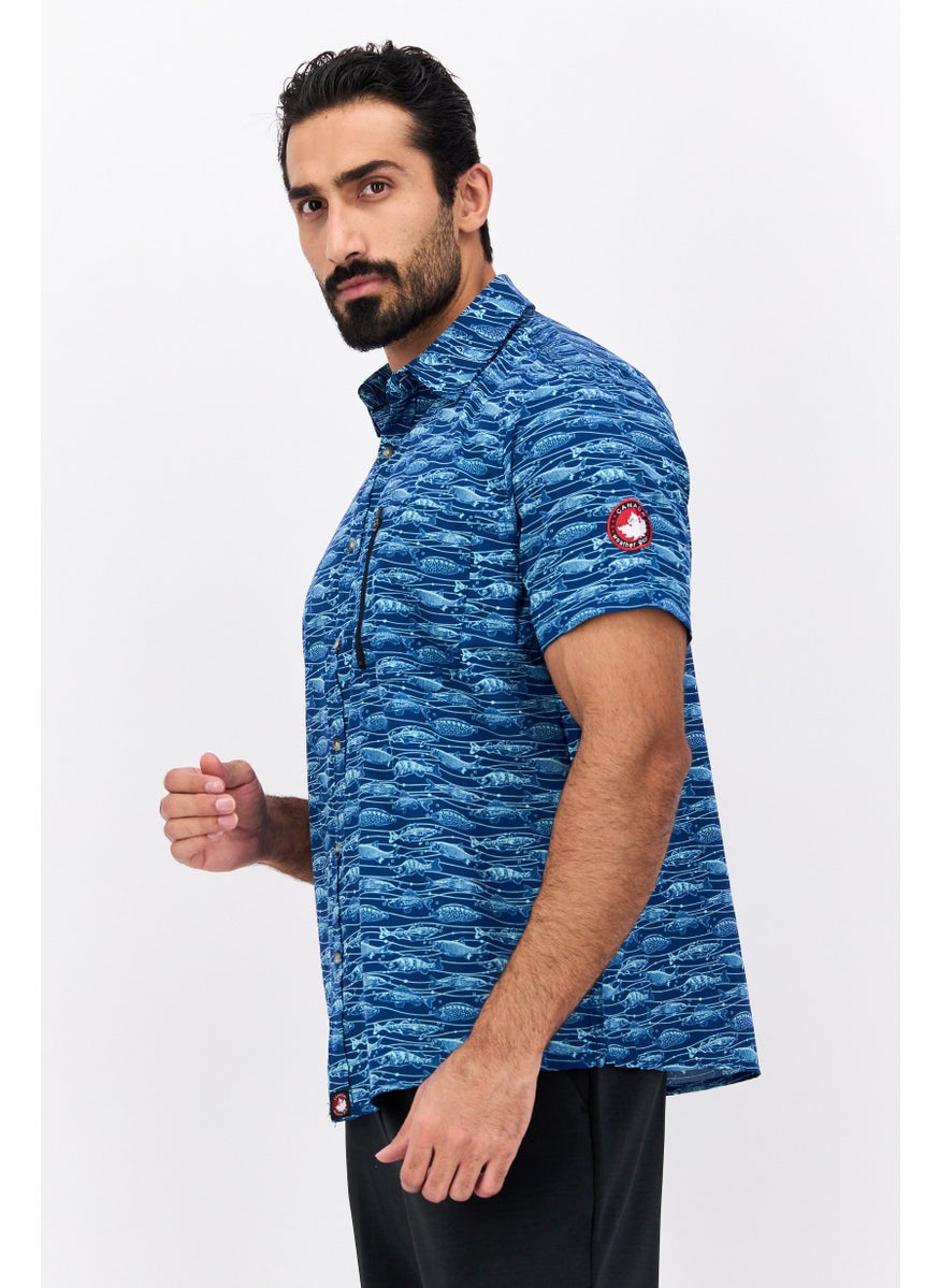 Canada Weather Gear - Men Sportswear Fit Short Sleeve Training Polo Shirt, Navy - Image 1