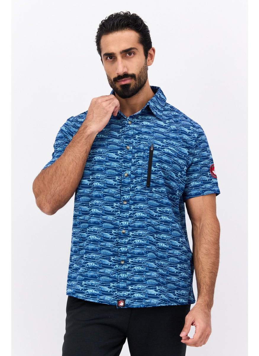 Canada Weather Gear - Men Sportswear Fit Short Sleeve Training Polo Shirt, Navy - Image 1