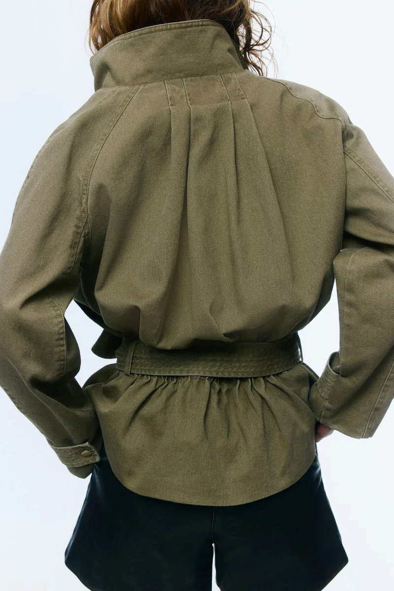 H&M Belted cotton twill jacket