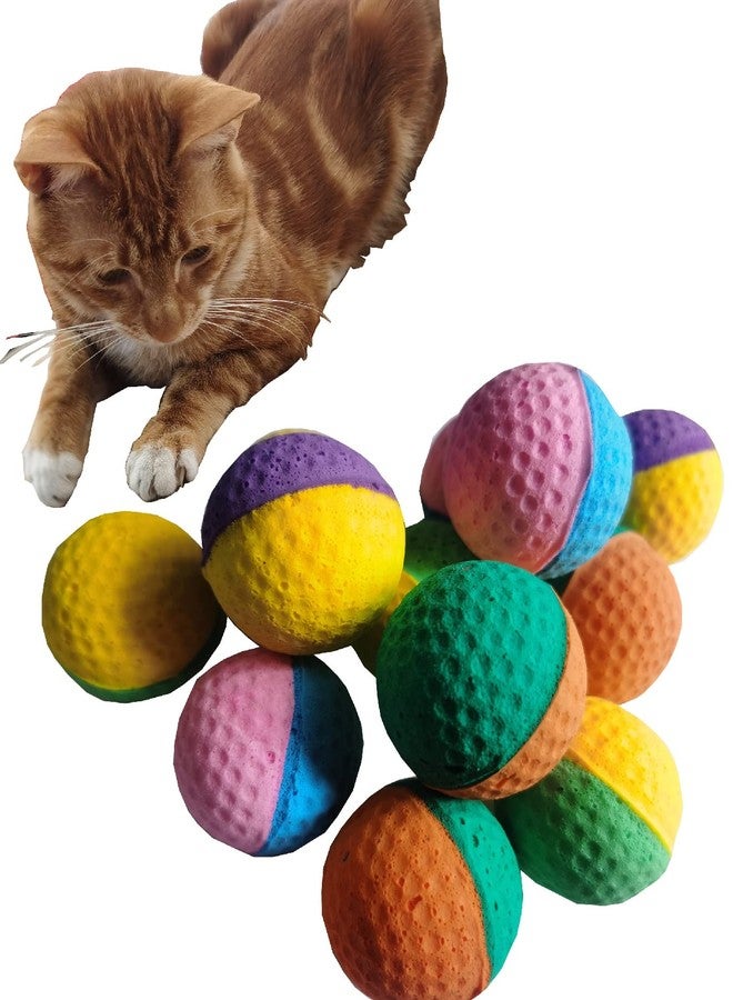 GINFH Cat Foam Ball Cat Sponge Ball Toy Cat Soccer Ball Toy (Mini, Two Color pet Ball) - Image 3