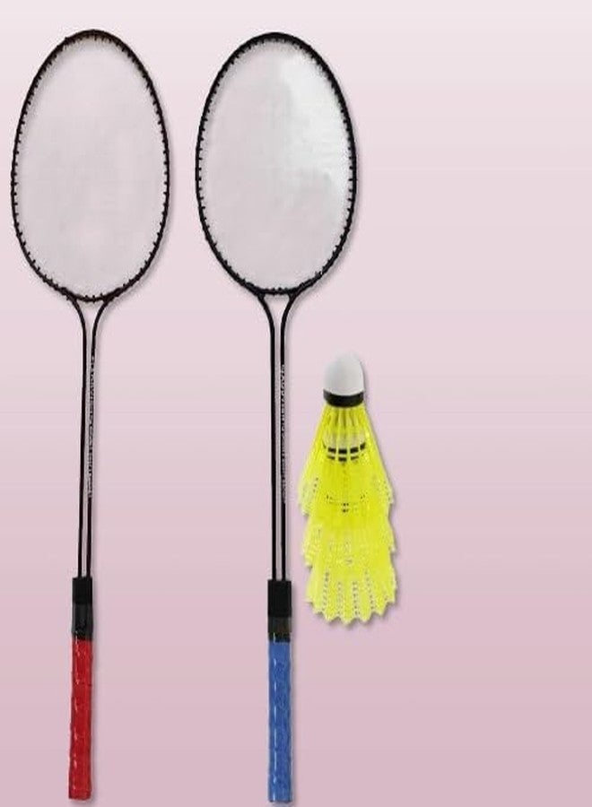 AYWAL 2 Double Shaft Badminton Racquet with 5 Pc Nylon Shuttle - Image 1