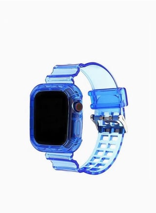 Clear Transparent Lightweight Strap Compatible With Apple Watch Band 42mm Series 7- Blue - pzsku/Z9443F5E6E9ED5C22178DZ/45/_/1680093700/cea141f5-a426-40d8-9eb7-791834f864d4