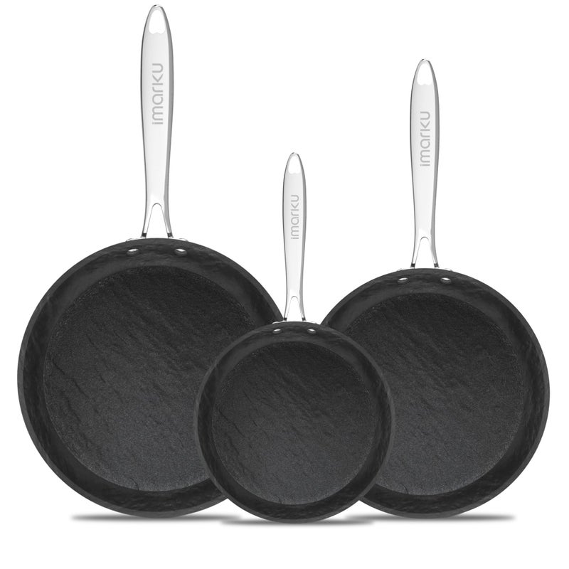 imarku Non Stick Frying Pans  81012 inch Nonstick Frying Pan Set with Cool Stainless Steel HandleDisherwasher Safe skilletsProfessional Frying Pans Set Best Gifts