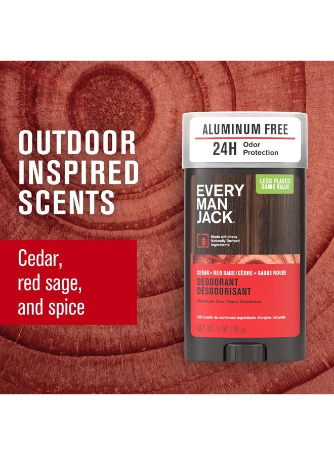Every Man Jack Cedar + Red Sage Men's Deodorant - Aluminum Free Deodorant - 24-Hour Odor Protection w/Naturally Derived Ingredients - 3oz (2 Pack) - Image 4