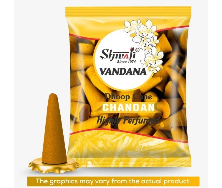 Shivaji Vandana Chandan Dhoop Cones for Meditation - 90g - Image 1