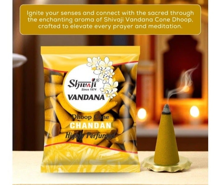 Shivaji Vandana Chandan Dhoop Cones for Meditation - 90g - Image 3