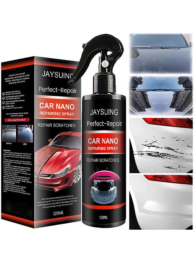 Jaysuing Car Nano Repairing Spray, Car Scratch Repair Spray, Car Quick Repair Nano Spray, Fast Flawless Repair Scratch Spray, Nano Ceramic Crystal Coating Car Fine Scratch Removal Spra, 120ML - Image 1