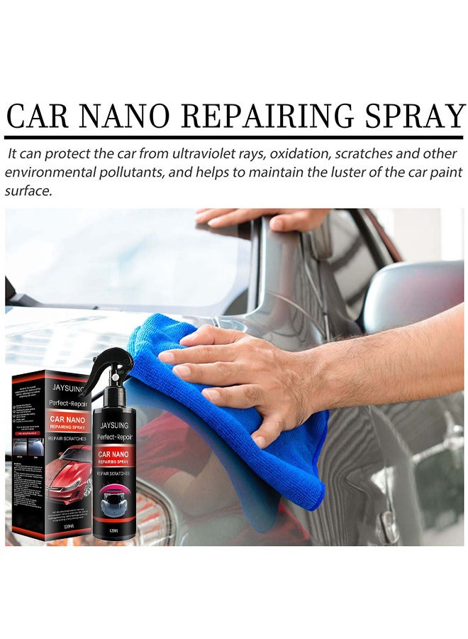 Jaysuing Car Nano Repairing Spray, Car Scratch Repair Spray, Car Quick Repair Nano Spray, Fast Flawless Repair Scratch Spray, Nano Ceramic Crystal Coating Car Fine Scratch Removal Spra, 120ML - Image 5