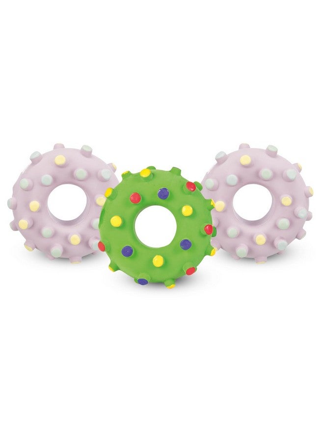 تريكسي لعبة مضغ الكلاب الصغيرة بدون صوت من جونيور ميني رينج | مصنوعة من مادة لاتكس متينة وغير سامة، تشجع على سلوك المضغ الإيجابي وتحافظ على نظافة الأسنان - 8 سم (عبوة من 3 قطع) - Image 1