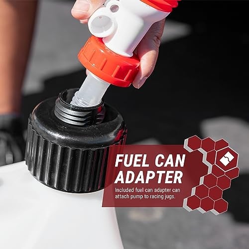 TERA PUMP TRM20-XL - Racing Can Hand Fuel Transfer Pump, Manual Siphon Pump for Jerry Cans, 4.2 ft Outtake Hose, 1.9 ft Intake Hose, 3.2 Gal/Min, Flexible Intake Hose (Gas, Diesel, Kerosene) - Image 2