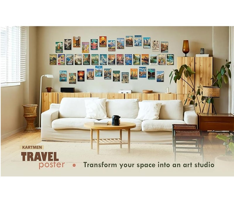 KARTMEN Pack of 54 Travel City Wall Collage Kit For Bedroom Living room Office 4 x 6 Inches Glue Dots Included - Image 2