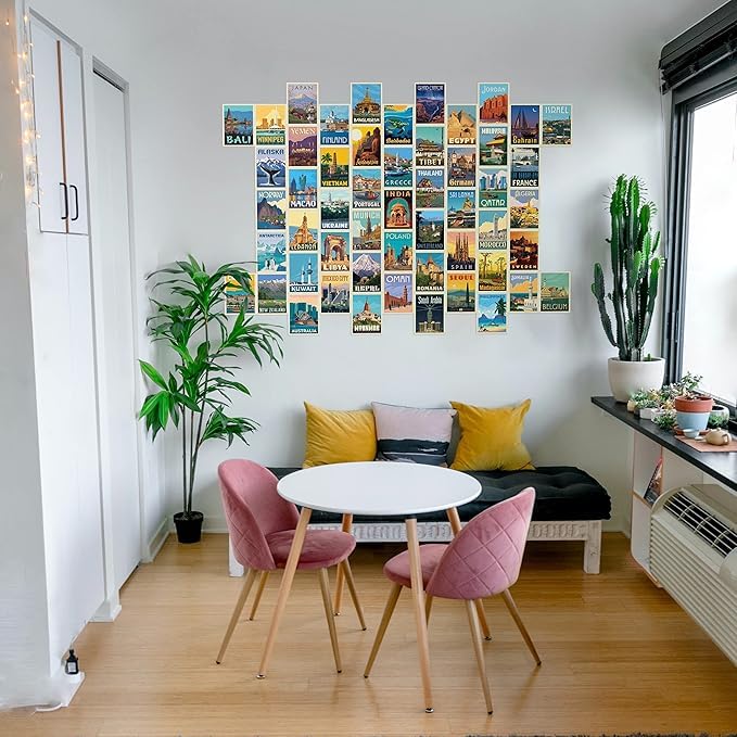 KARTMEN Pack of 54 Travel City Wall Collage Kit For Bedroom Living room Office 4 x 6 Inches Glue Dots Included - Image 3