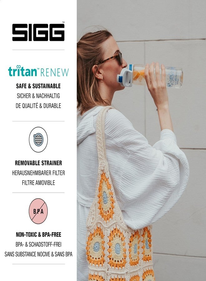 سيج - زجاجة مياه تريتان رينيو كلير - توتال كلير ون ماي بلانيت - مع مصفاة فواكه - خالية من مادة BPA - 25 أونصة - Image 3